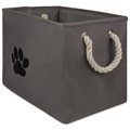 Design Imports 16 x 10 x 12 in. Polyester Rectangle Pet Bin PawGrey Medium CAMZ38657